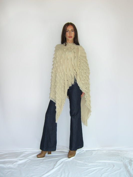 Vintage knitted poncho