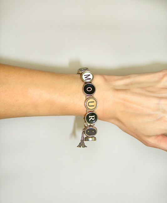 Vintage paris typewriter bracelet